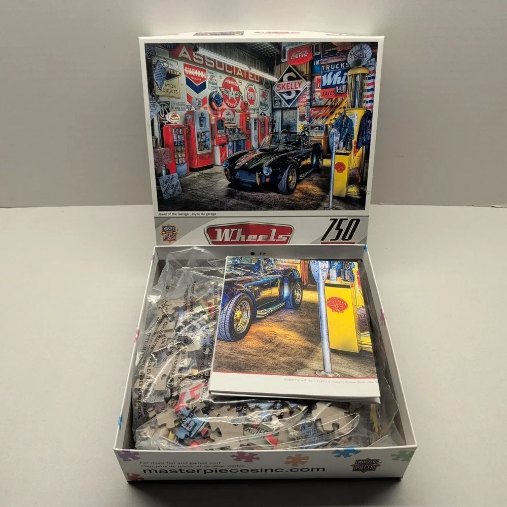 Master Pieces Wheels Jewel Of The Garage Jigsaw Puzzle 750 Complete Classic Cars